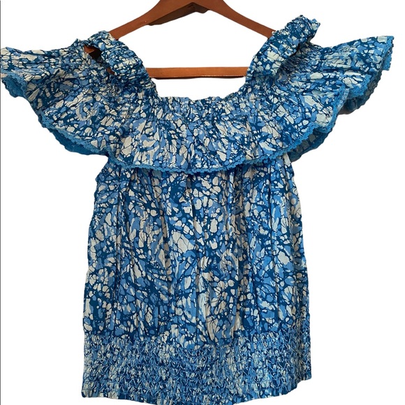 House of Harlow 1960 Turquoise Cold Shoulder Crop Top - Picture 5 of 12